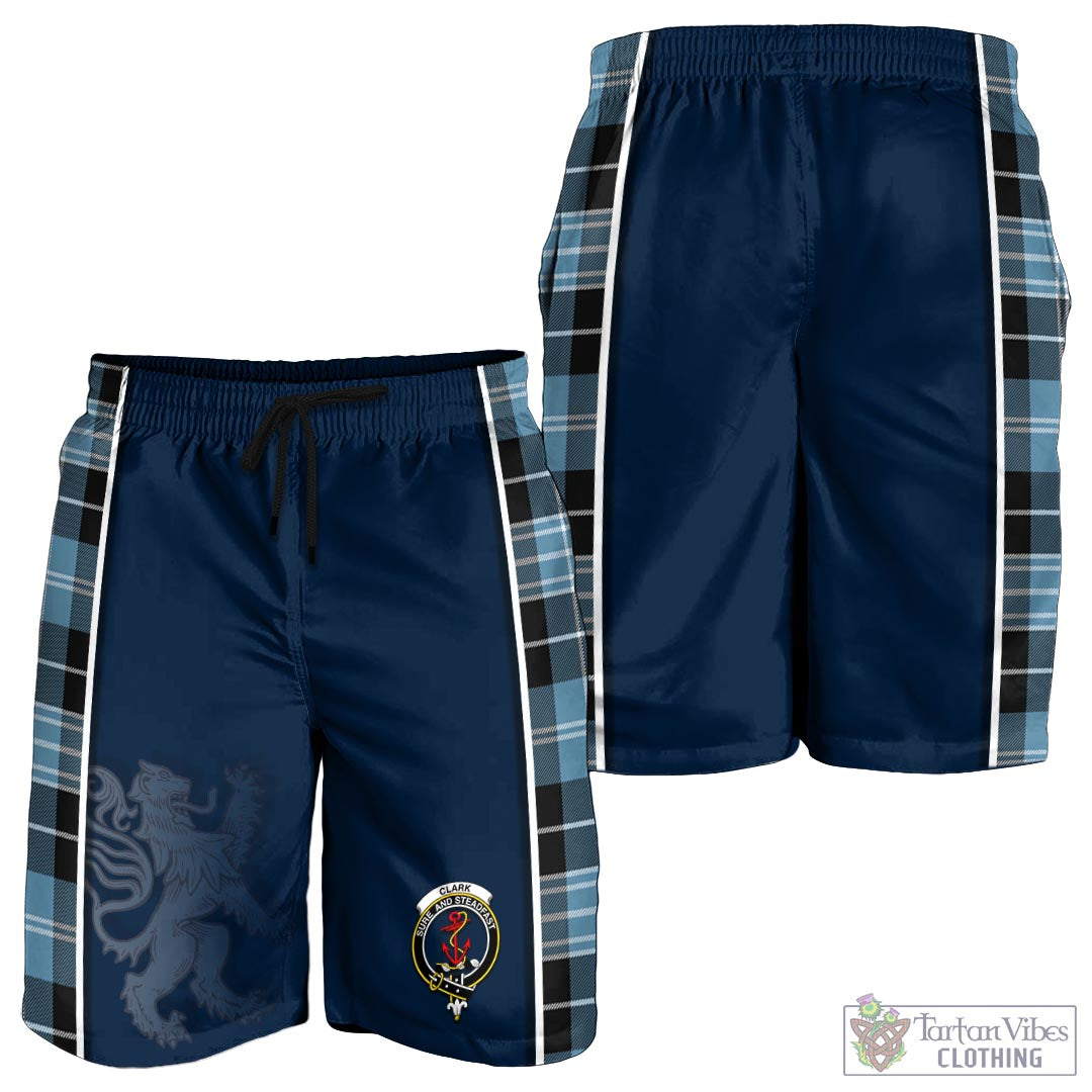 Tartan Vibes Clothing Clark Ancient Tartan Men's Shorts with Family Crest and Lion Rampant Vibes Sport Style