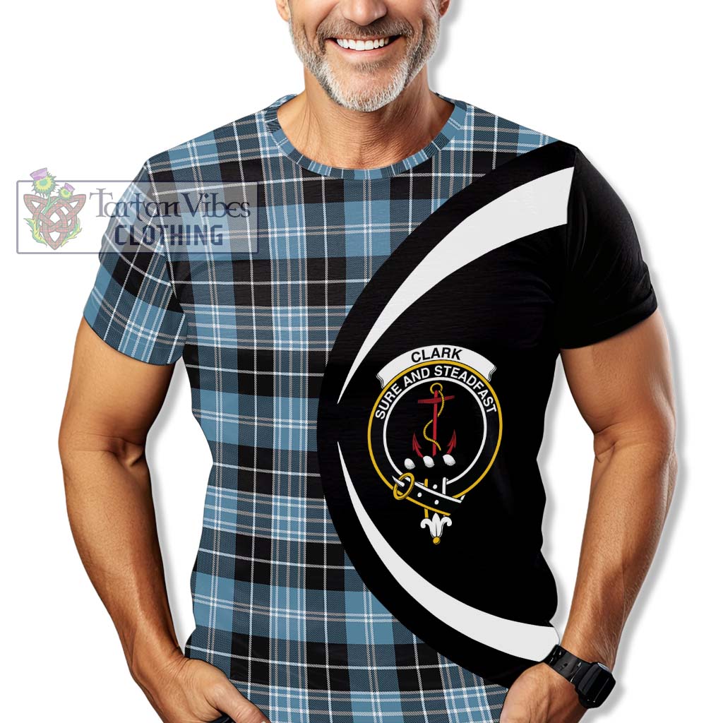 Tartan Vibes Clothing Clark Ancient Tartan T-Shirt with Family Crest Circle Style