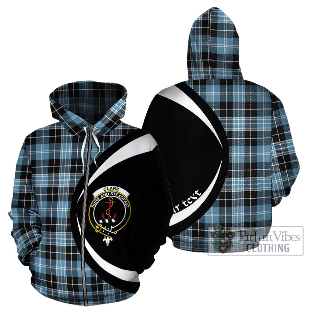 Tartan Vibes Clothing Clark Ancient Tartan Hoodie with Family Crest Circle Style