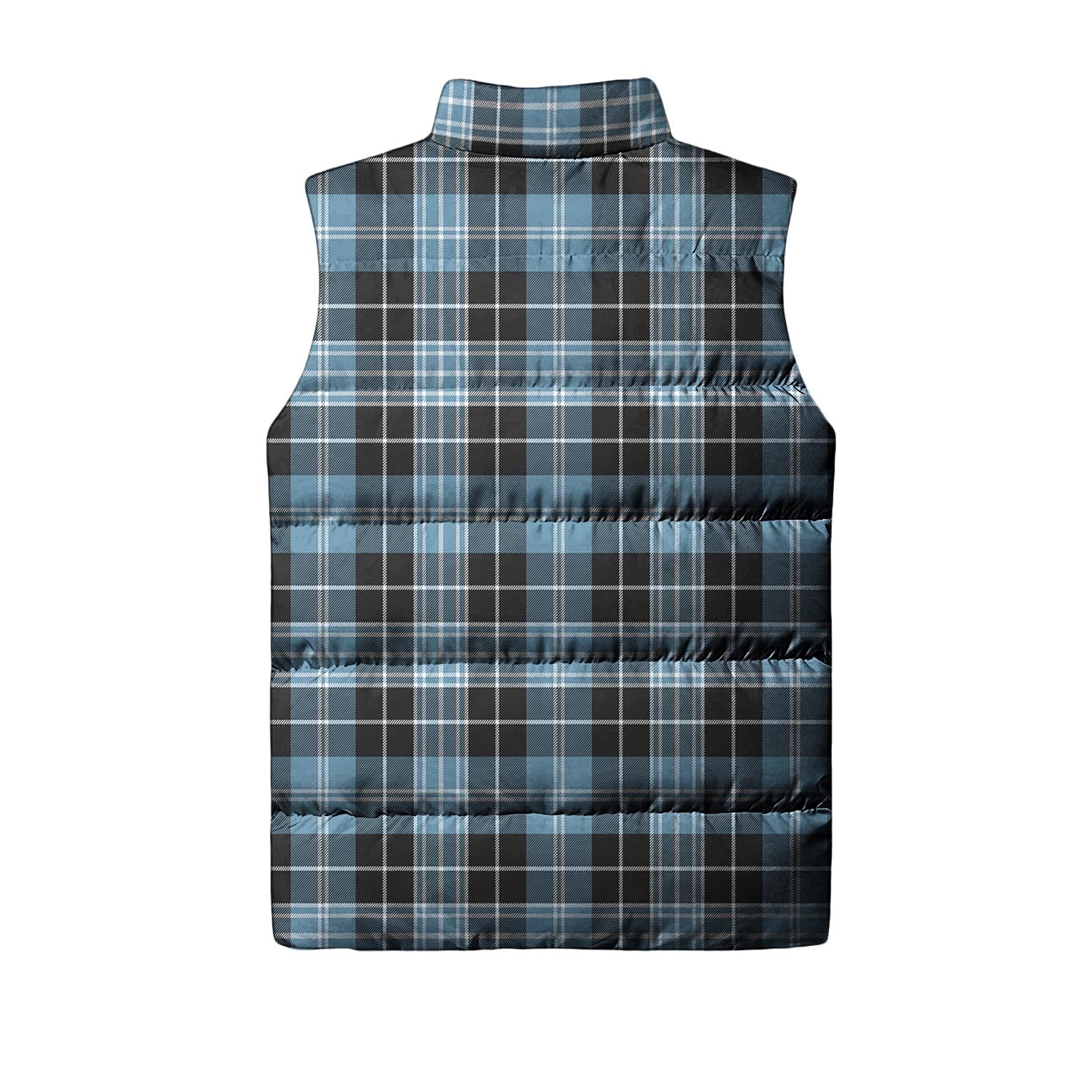 Clark Ancient Tartan Sleeveless Puffer Jacket with Family Crest - Tartanvibesclothing