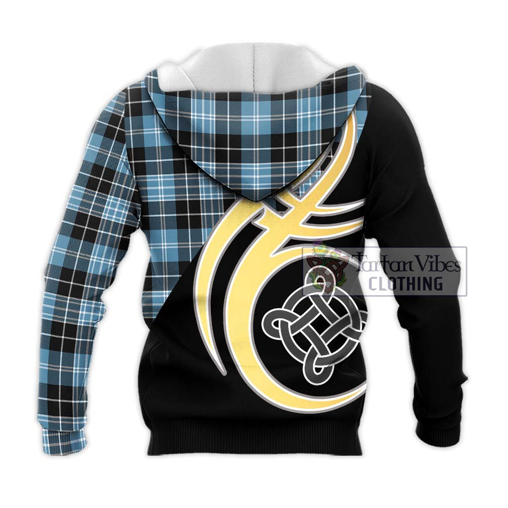 Clark Ancient Tartan Knitted Hoodie with Family Crest and Celtic Symbol Style - Tartan Vibes Clothing