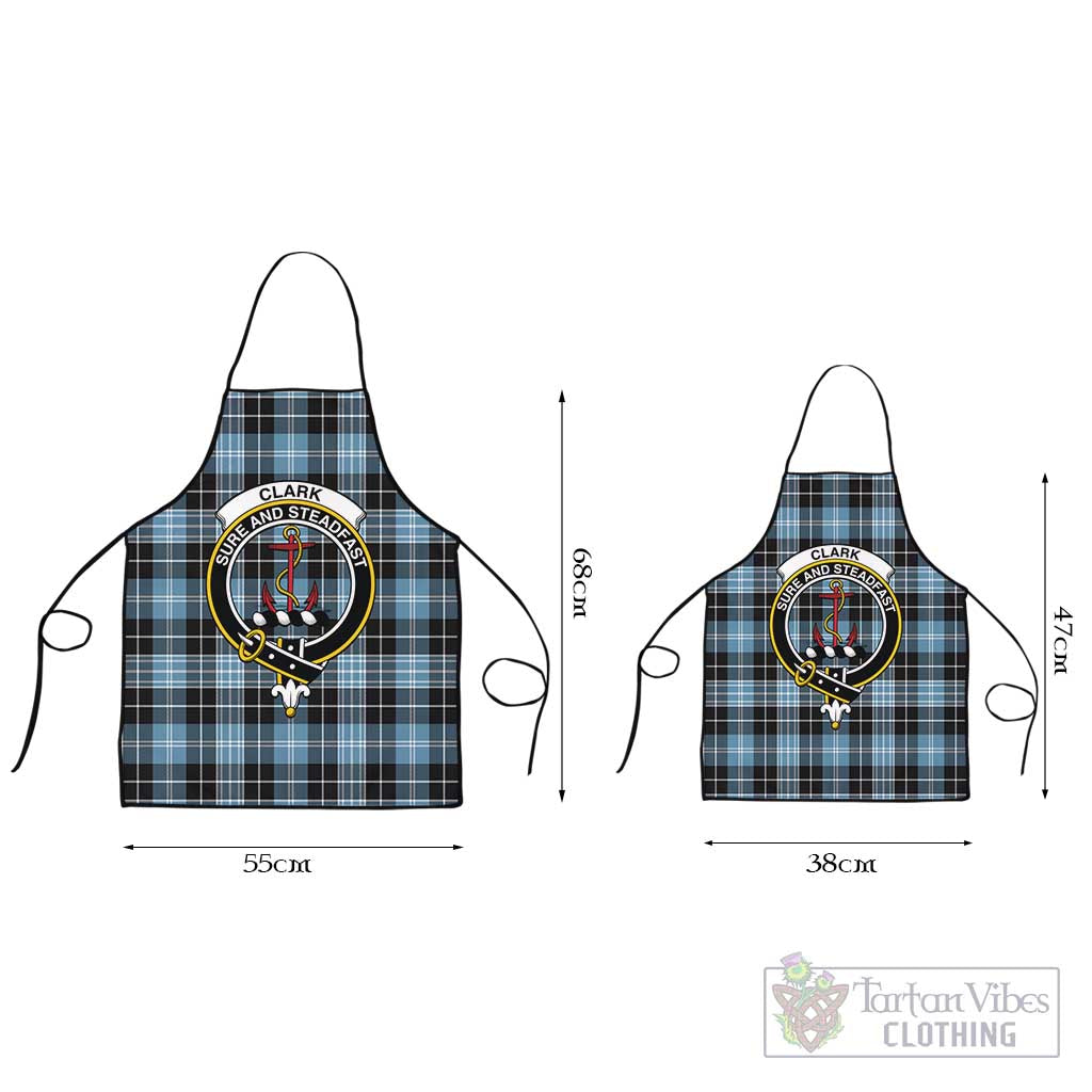 Clark Ancient Tartan Apron with Family Crest Black L 55x68 cm - Tartan Vibes Clothing