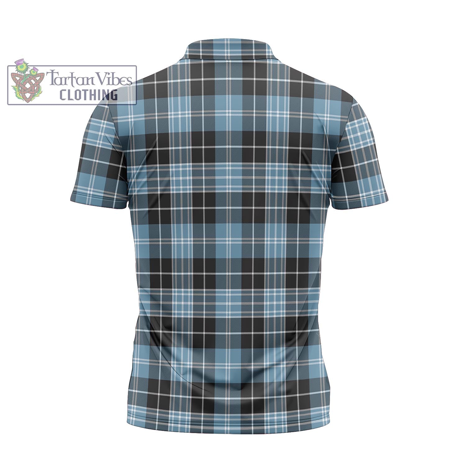 Tartan Vibes Clothing Clark Ancient Tartan Zipper Polo Shirt with Family Crest