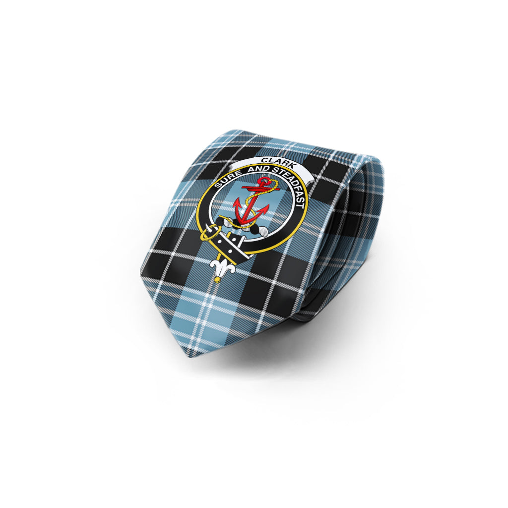 Clark Ancient Tartan Classic Necktie with Family Crest - Tartan Vibes Clothing