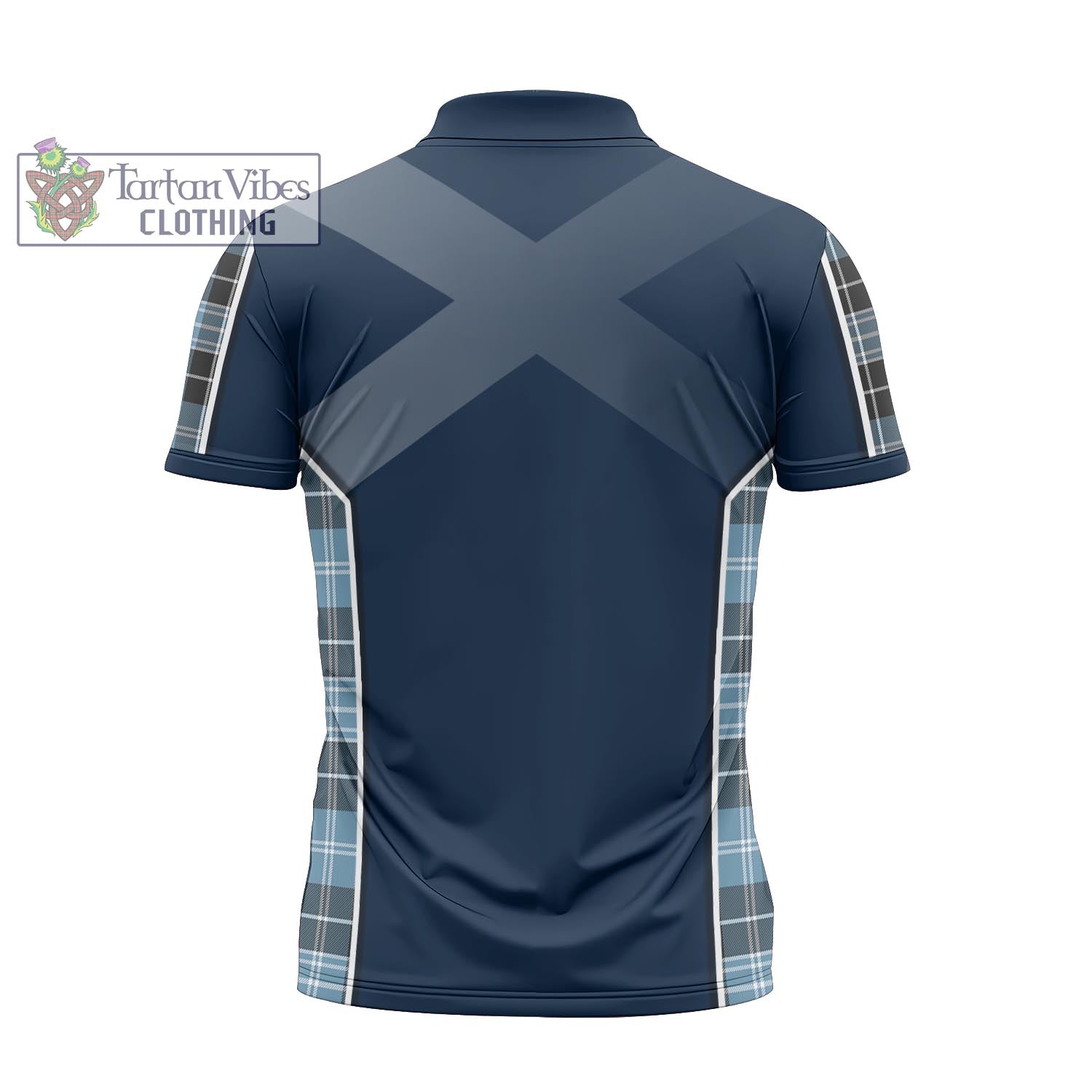 Tartan Vibes Clothing Clark Ancient Tartan Zipper Polo Shirt with Family Crest and Scottish Thistle Vibes Sport Style