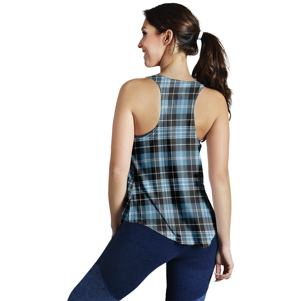 clark-ancient-tartan-women-racerback-tanks-with-family-crest