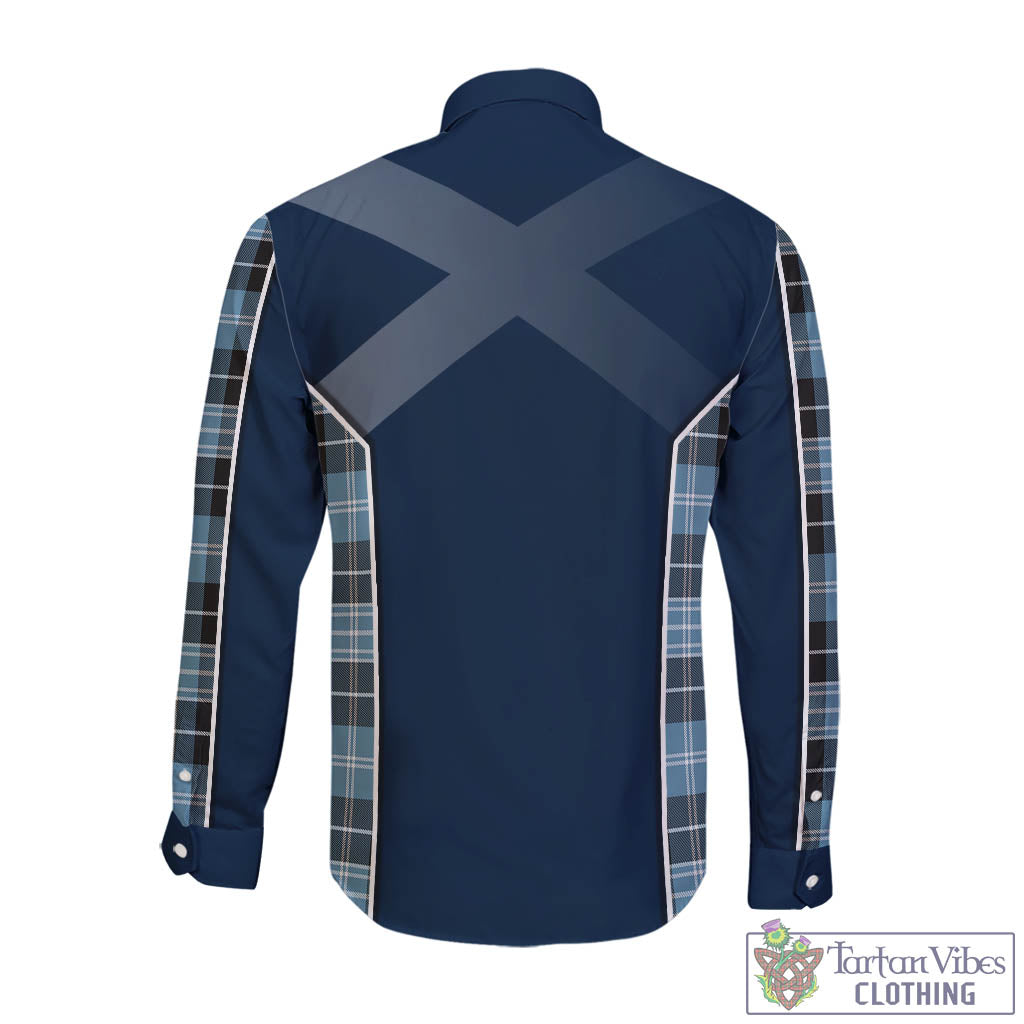 Tartan Vibes Clothing Clark Ancient Tartan Long Sleeve Button Up Shirt with Family Crest and Scottish Thistle Vibes Sport Style