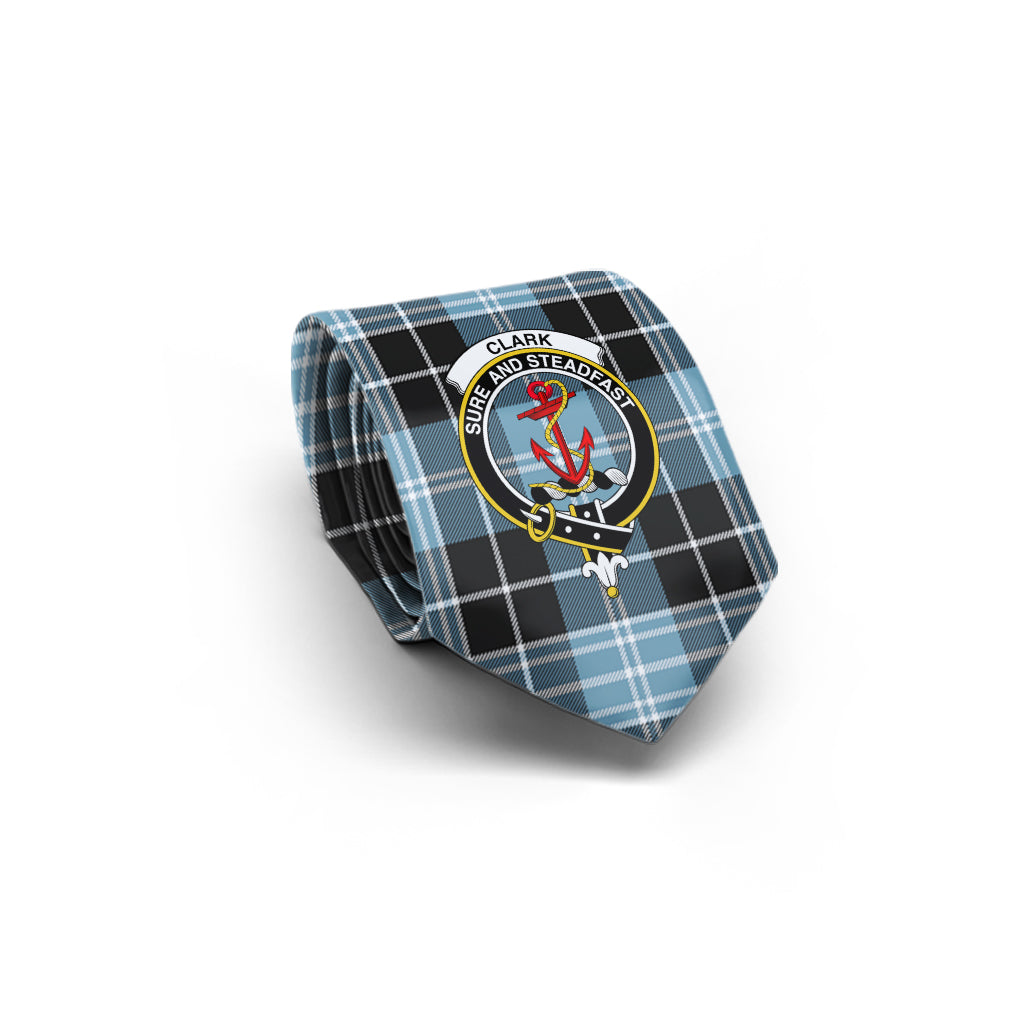 Clark Ancient Tartan Classic Necktie with Family Crest - Tartan Vibes Clothing