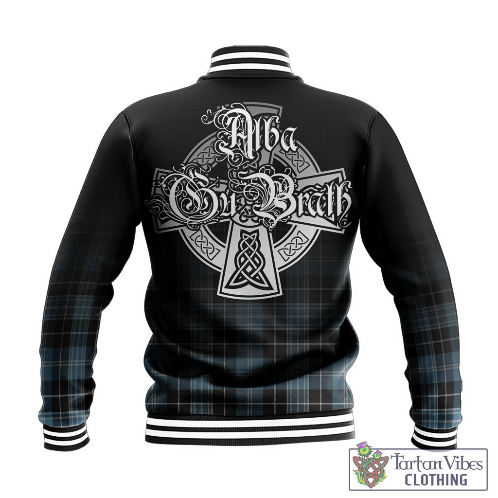 Tartan Vibes Clothing Clark Ancient Tartan Baseball Jacket Featuring Alba Gu Brath Family Crest Celtic Inspired