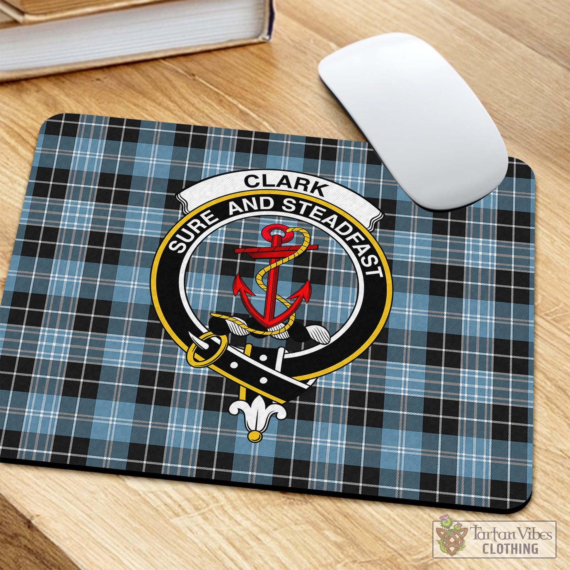 Tartan Vibes Clothing Clark Ancient Tartan Mouse Pad with Family Crest