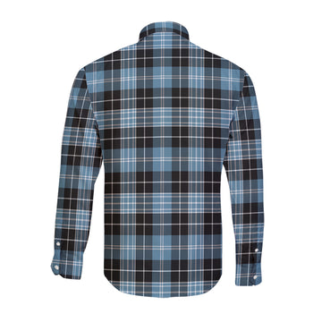 Clark Ancient Tartan Long Sleeve Button Up Shirt with Family Crest