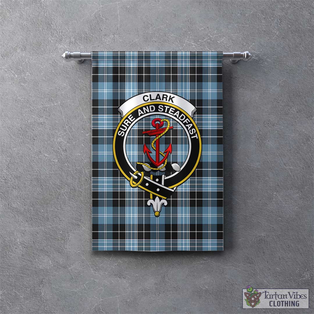 Tartan Vibes Clothing Clark Ancient Tartan Gonfalon, Tartan Banner with Family Crest