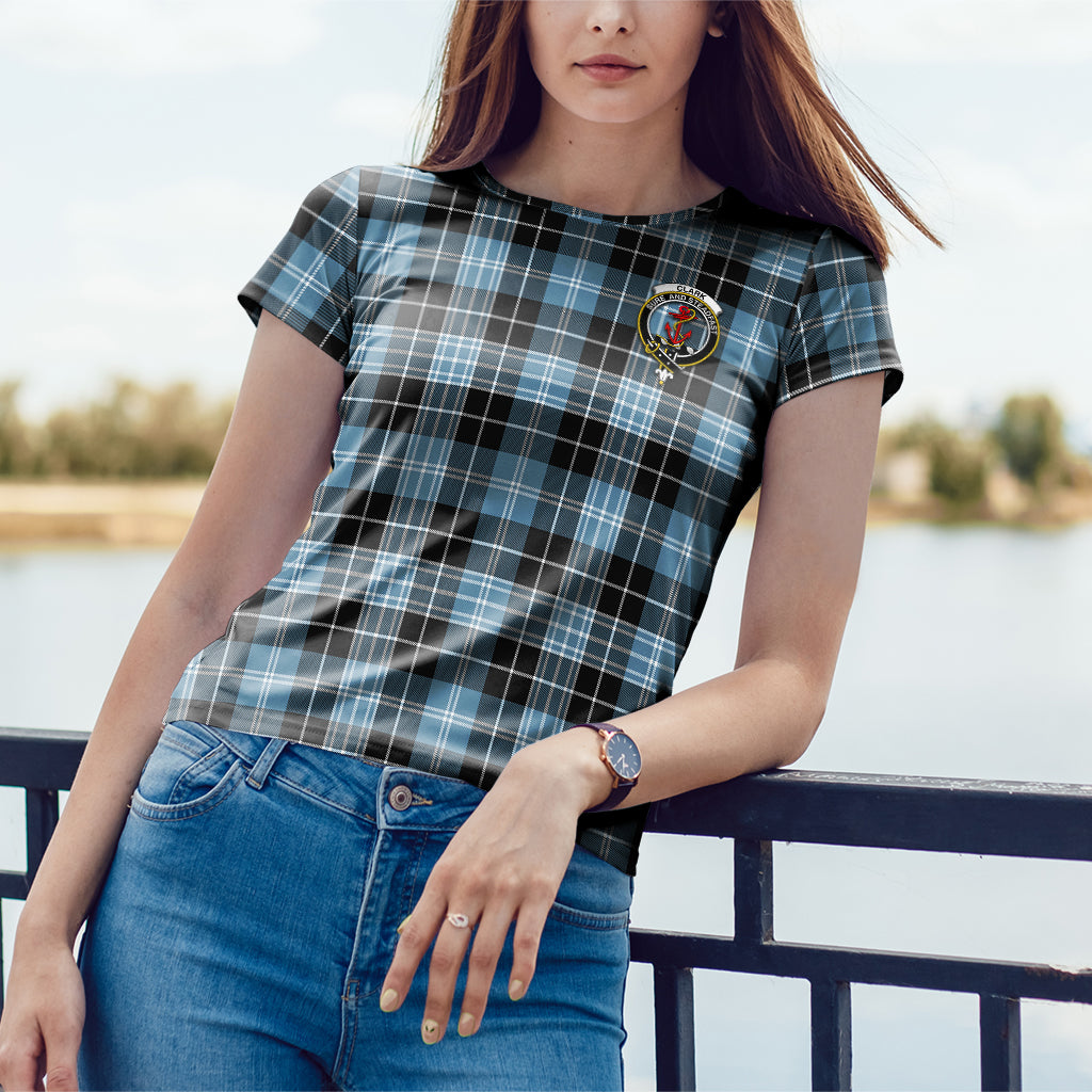 Clark Ancient Tartan T-Shirt with Family Crest - Tartan Vibes Clothing