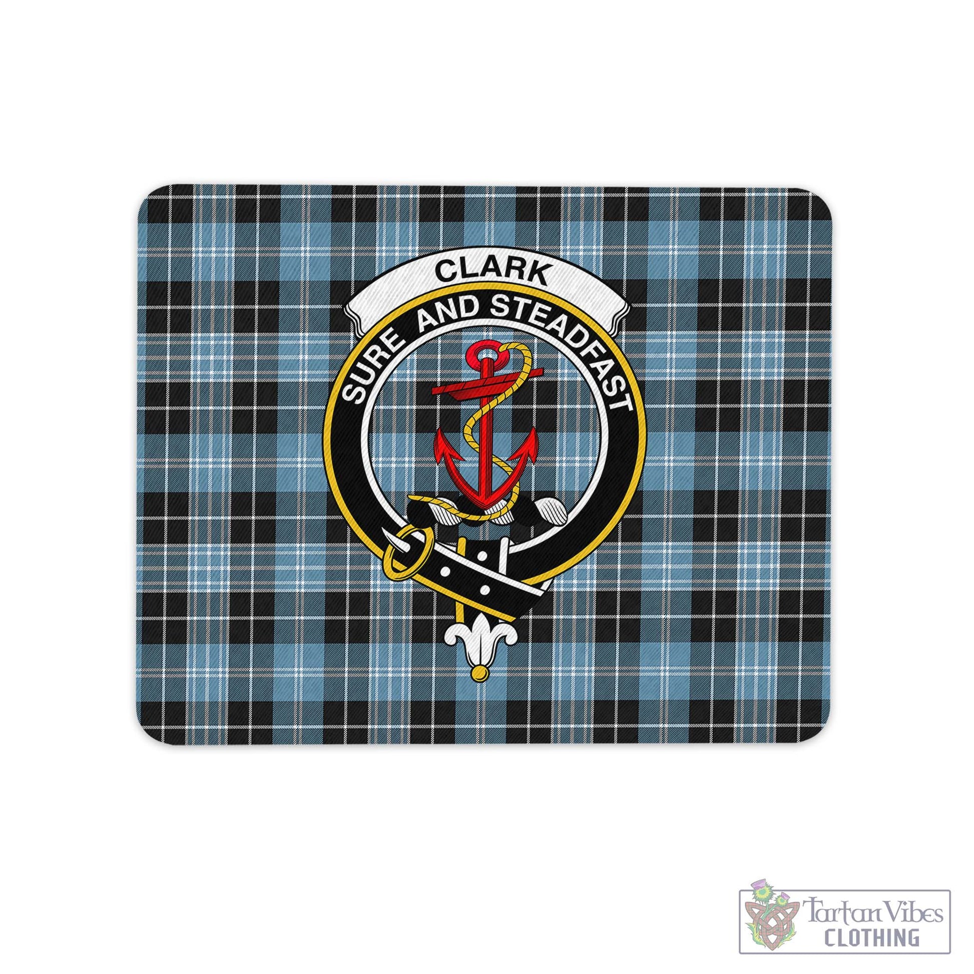 Tartan Vibes Clothing Clark Ancient Tartan Mouse Pad with Family Crest