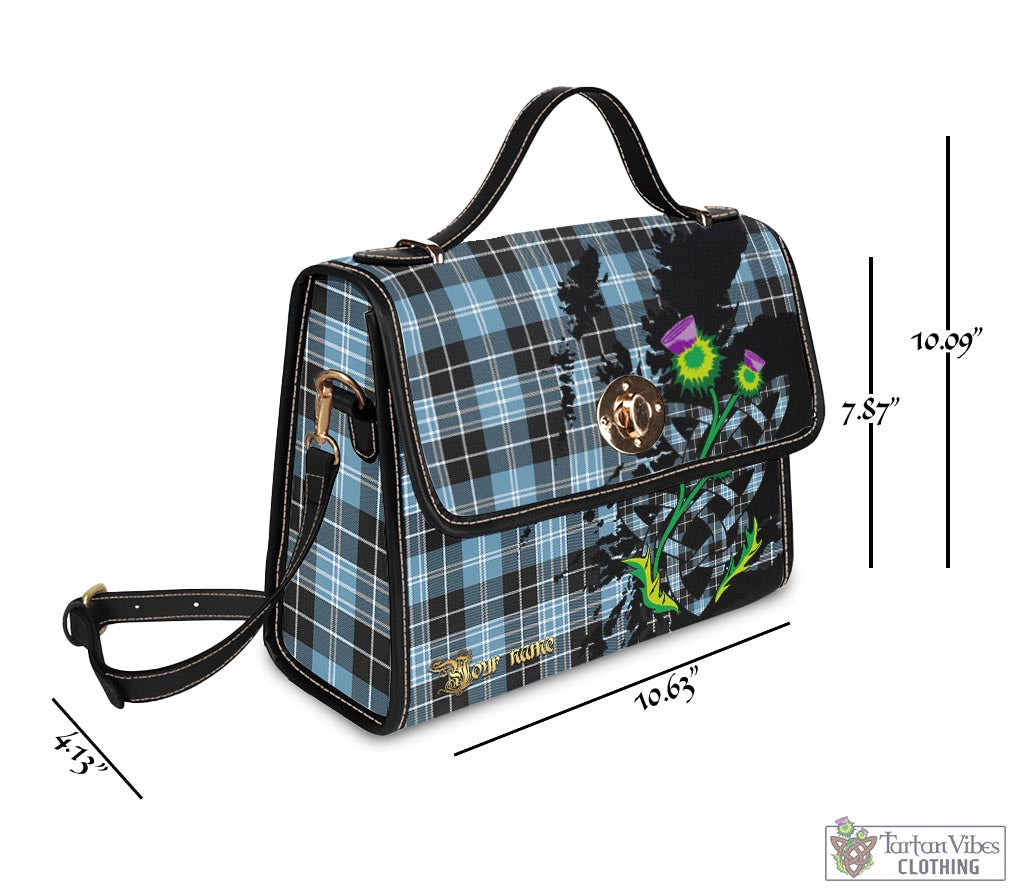 Tartan Vibes Clothing Clark Ancient Tartan Waterproof Canvas Bag with Scotland Map and Thistle Celtic Accents