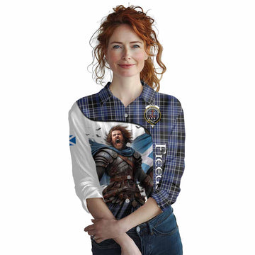 Clark (Clarke) Crest Tartan Women's Casual Shirt Inspired by the Freedom of Scottish Warrior