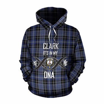 Clark (Clarke) Tartan Cotton Hoodie with Family Crest DNA In Me Style