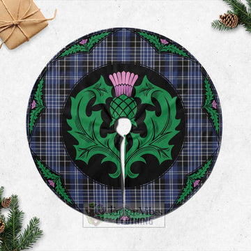 Clark (Clarke) Tartan Christmas Tree Skirt Scottish Thistle Style