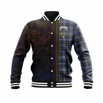 Clark (Clarke) Tartan Family Crest Baseball Jacket Alba Gu Brath Be Brave Lion Ancient Style Unisex - Tartan Vibes Clothing