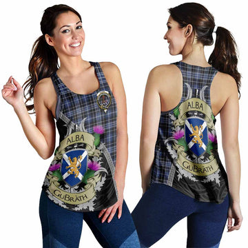 Clark (Clarke) Tartan Family Crest Women's Racerback Tanks Lion Rampant Royal Thistle Shield Celtic Inspired