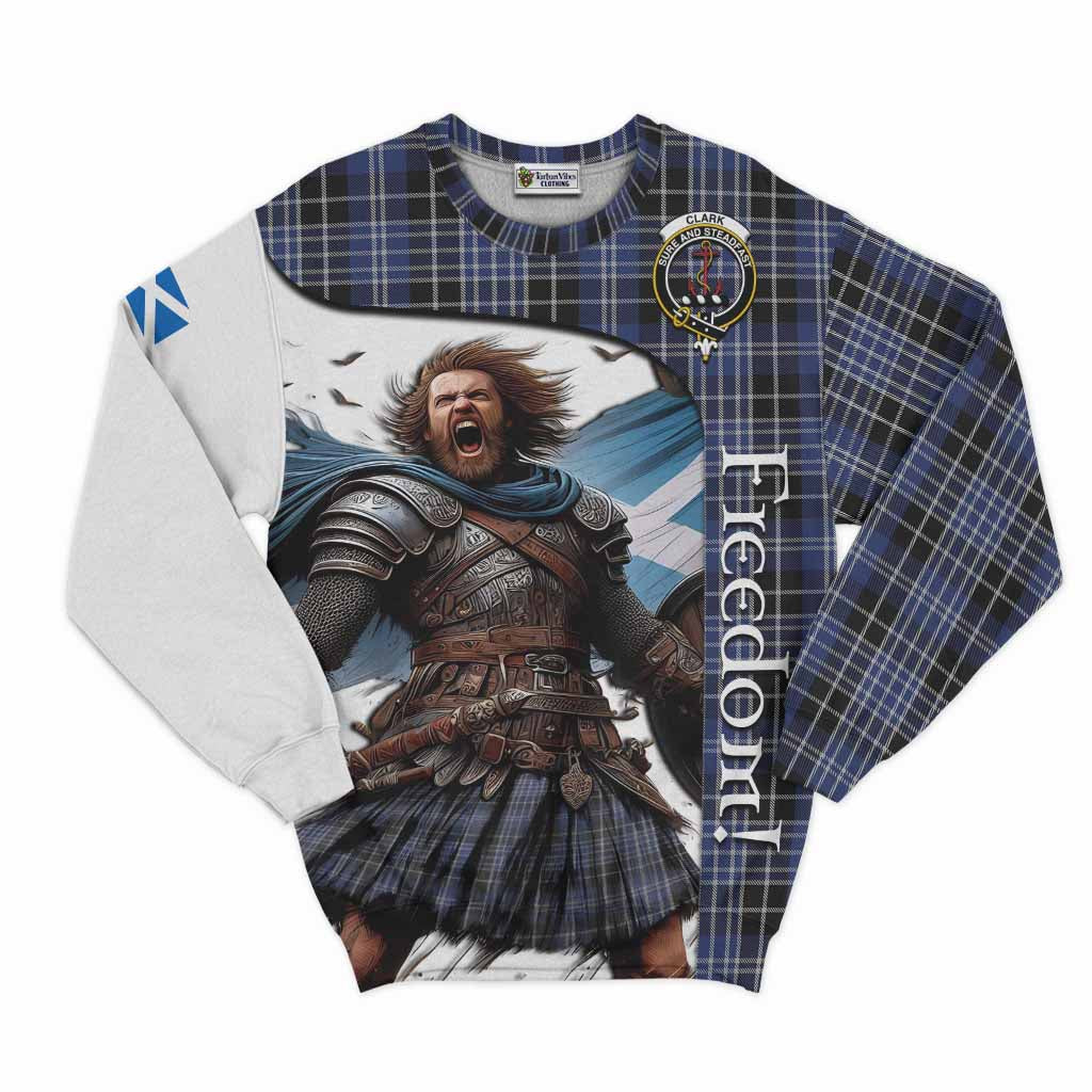 Tartan Vibes Clothing Clark (Clarke) Crest Tartan Sweatshirt Inspired by the Freedom of Scottish Warrior