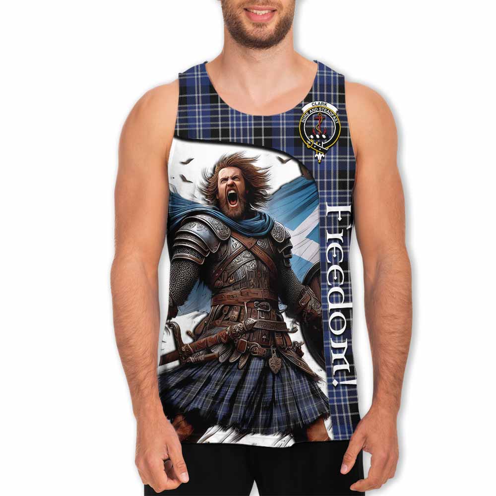 Tartan Vibes Clothing Clark (Clarke) Crest Tartan Men's Tank Top Inspired by the Freedom of Scottish Warrior