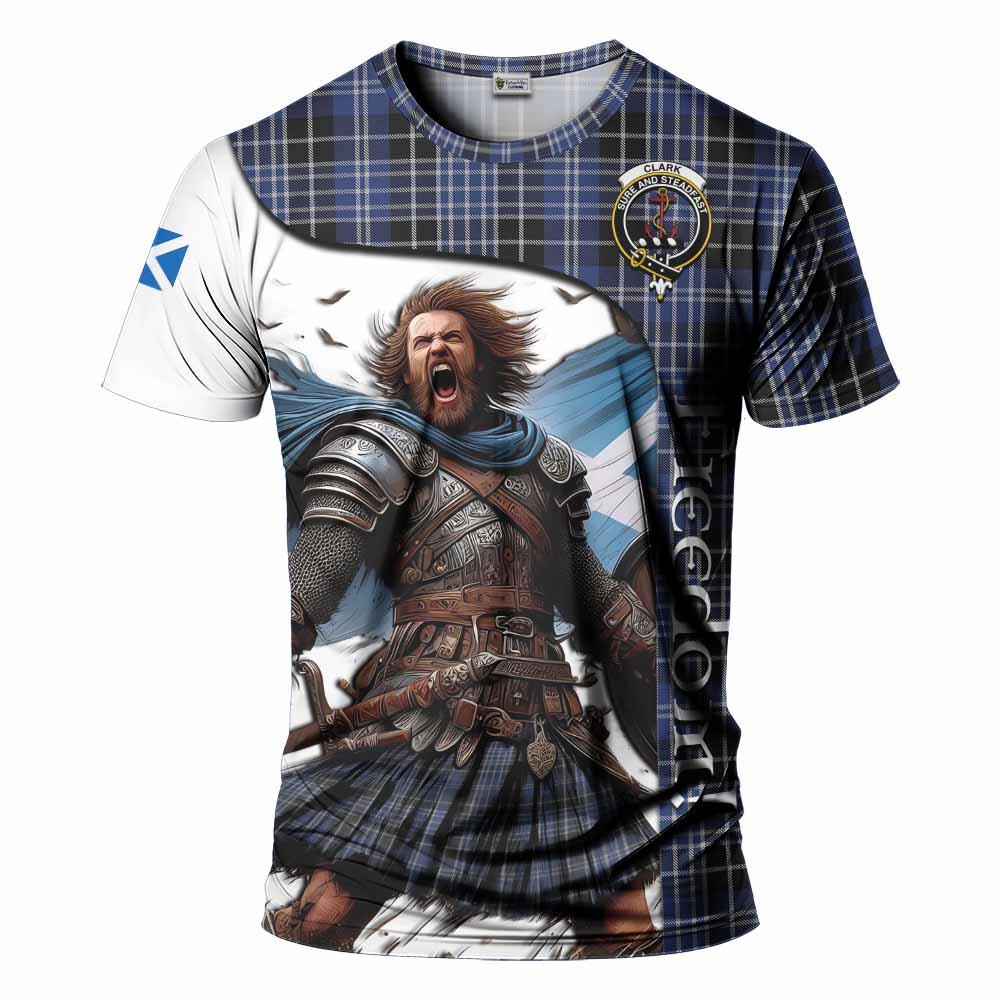 Clark (Clarke) Crest Tartan T-Shirt Inspired by the Freedom of Scottish Warrior