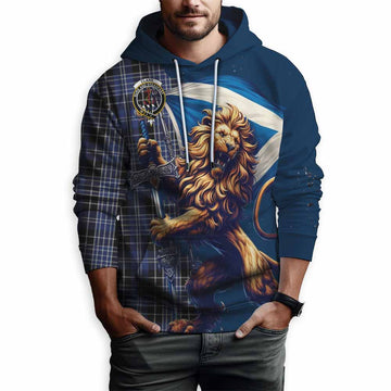 Clark (Clarke) Tartan Family Crest Hoodie with Scottish Majestic Lion