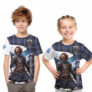 Clark (Clarke) Crest Tartan Kid T-Shirt Inspired by the Freedom of Scottish Warrior