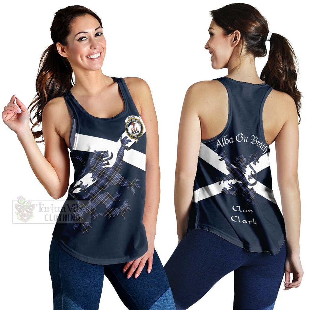 Tartan Vibes Clothing Clark (Clarke) Tartan Lion Rampant Women's Racerback Tanks – Proudly Display Your Heritage with Alba Gu Brath and Clan Name