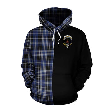 Clark (Clarke) Tartan Cotton Hoodie with Family Crest and Half Of Me Style