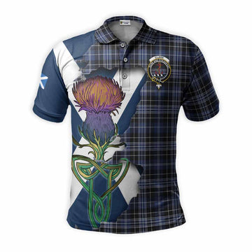 Clark (Clarke) Tartan Family Crest Polo Shirt Scottish Thistle Celtic Inspired Kid - Tartan Vibes Clothing
