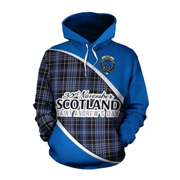 Clark (Clarke) Family Crest Tartan Cotton Hoodie Celebrate Saint Andrew's Day in Style