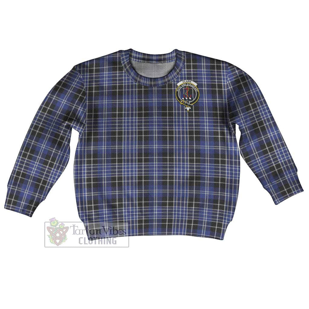 Tartan Vibes Clothing Clark (Clarke) Tartan Kid Ugly Sweater with Family Crest