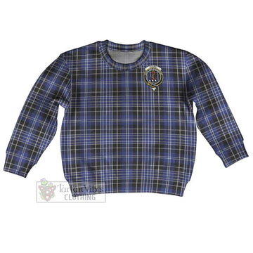 Clark (Clarke) Tartan Kid Ugly Sweater with Family Crest