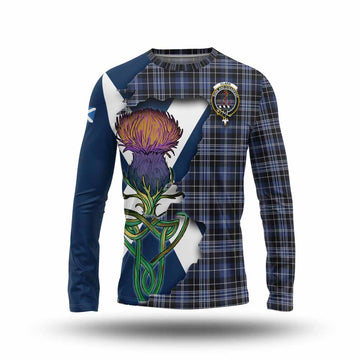Clark (Clarke) Tartan Family Crest Long Sleeve T-Shirt Scottish Thistle Celtic Inspired Unisex - Tartan Vibes Clothing