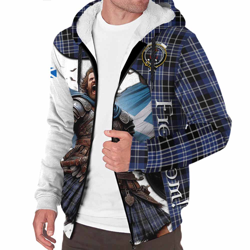 Tartan Vibes Clothing Clark (Clarke) Crest Tartan Sherpa Hoodie Inspired by the Freedom of Scottish Warrior