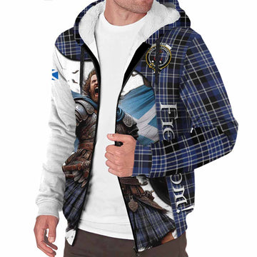 Clark (Clarke) Crest Tartan Sherpa Hoodie Inspired by the Freedom of Scottish Warrior