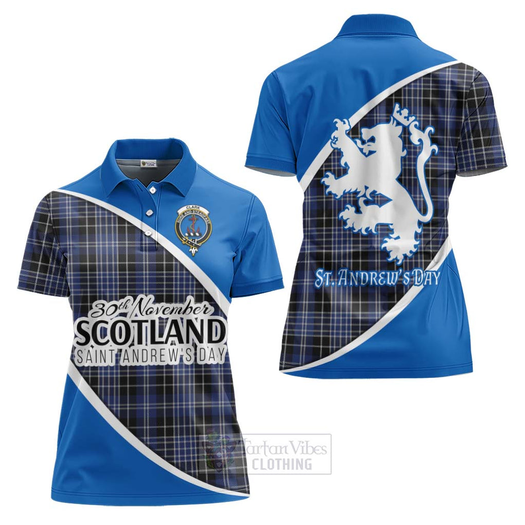 Tartan Vibes Clothing Clark (Clarke) Family Crest Tartan Women's Polo Shirt Celebrate Saint Andrew's Day in Style