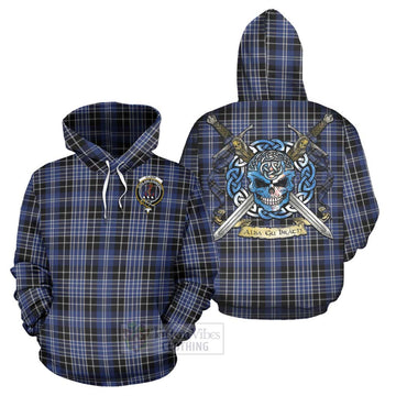 Clark (Clarke) Tartan Hoodie with Family Crest Celtic Skull Style