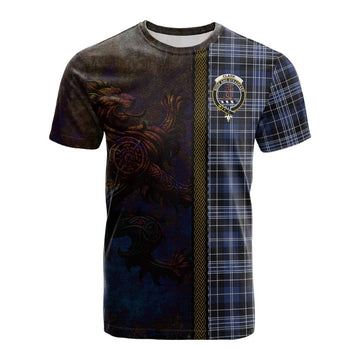 Clark (Clarke) Tartan Family Crest Cotton T-shirt Alba Gu Brath Be Brave Lion Ancient Style Kid's Shirt - Tartan Vibes Clothing