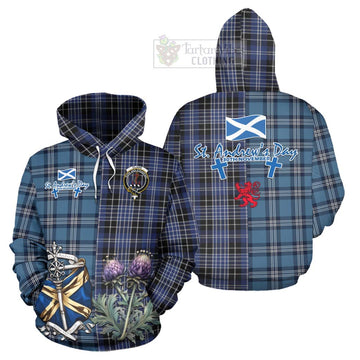 Clark (Clarke) Tartan Hoodie Happy St. Andrew's Day Half Tartan Style