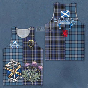 Clark (Clarke) Tartan Men's Tank Top Happy St. Andrew's Day Half Tartan Style