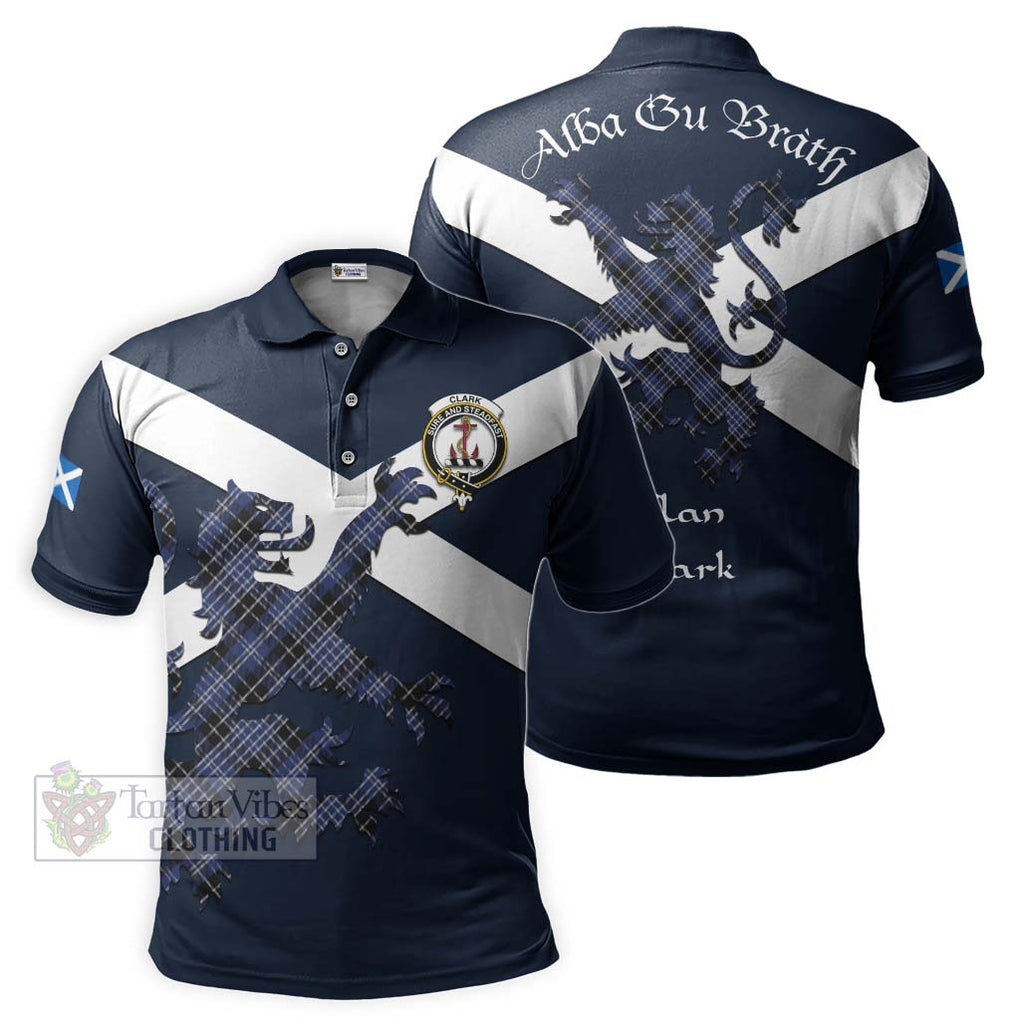 Tartan Vibes Clothing Clark (Clarke) Tartan Lion Rampant Polo Shirt – Proudly Display Your Heritage with Alba Gu Brath and Clan Name