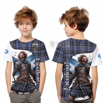 Clark (Clarke) Crest Tartan Kid T-Shirt Inspired by the Freedom of Scottish Warrior