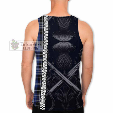 Clark (Clarke) Tartan Men's Tank Top with Family Crest Cross Sword Thistle Celtic Vibes