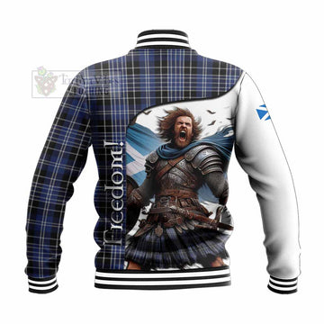 Clark (Clarke) Crest Tartan Baseball Jacket Inspired by the Freedom of Scottish Warrior