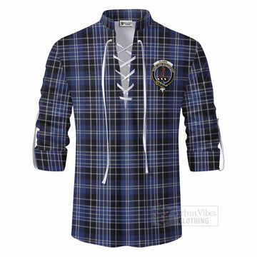 Clark (Clarke) Tartan Ghillie Kilt Shirt with Family Crest DNA In Me Style