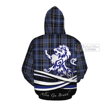 Clark (Clarke) Tartan Cotton Hoodie with Alba Gu Brath Regal Lion Emblem