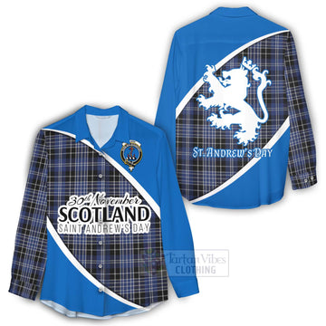 Clark (Clarke) Family Crest Tartan Women's Casual Shirt Celebrate Saint Andrew's Day in Style